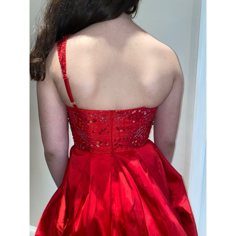 Jovani One Shoulder Red Dress - Picture 3 of 4